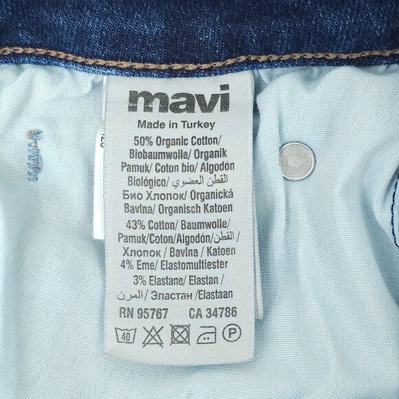 Mavi Jeans Cropped Capri Frayed Hem Size 27 Stretch Mid Rise Dark Wash Skinny - Picture 4 of 13